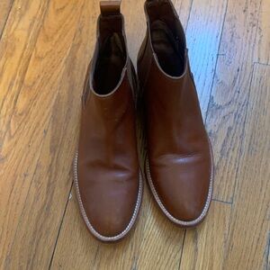 Jenni Kayne Brown Leather Chelsea Boots - Classic Slip-On